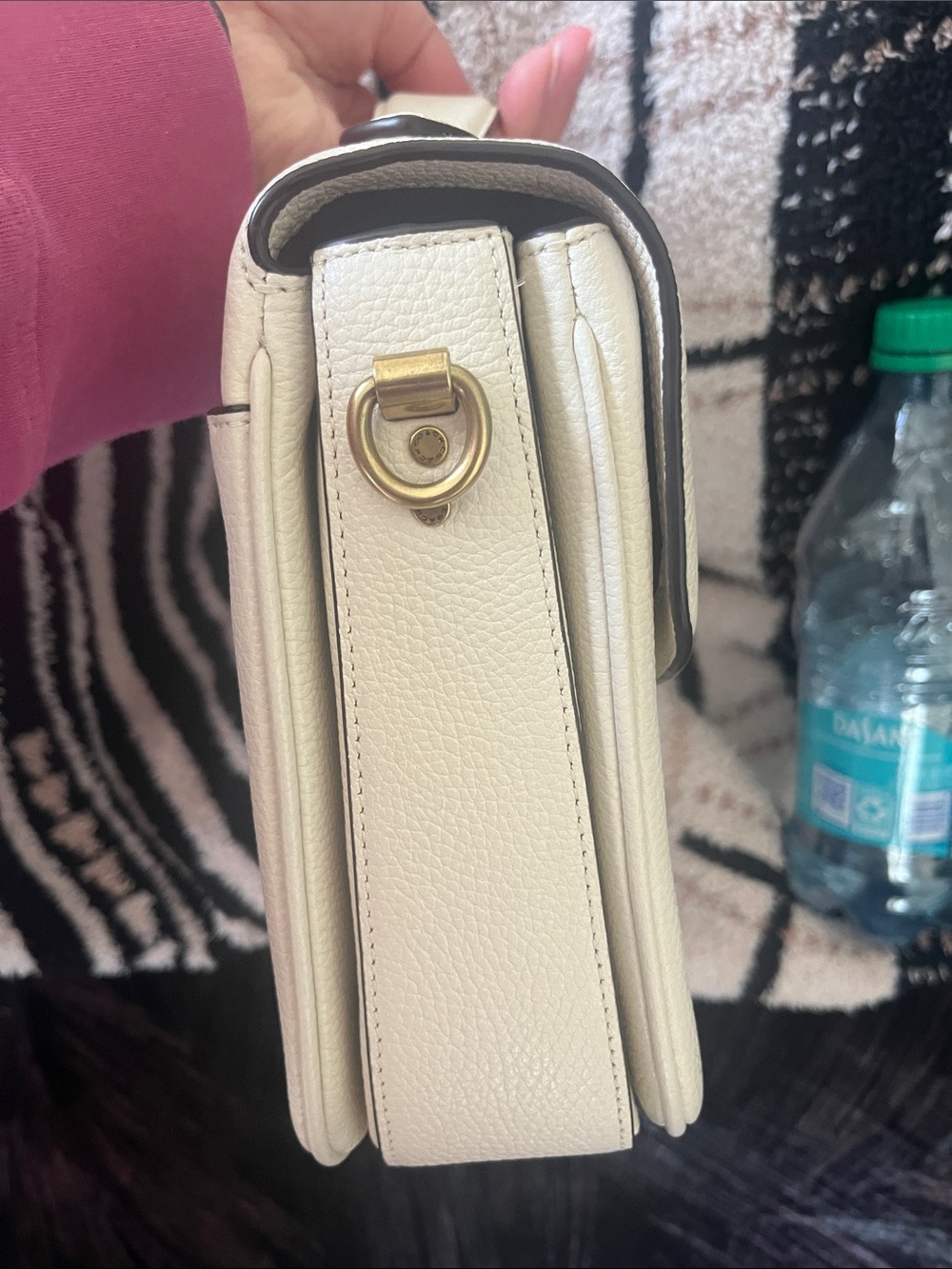 Coach Cream Leather Top-Handle Satchel with Gold Hardware - Picture 13 of 13